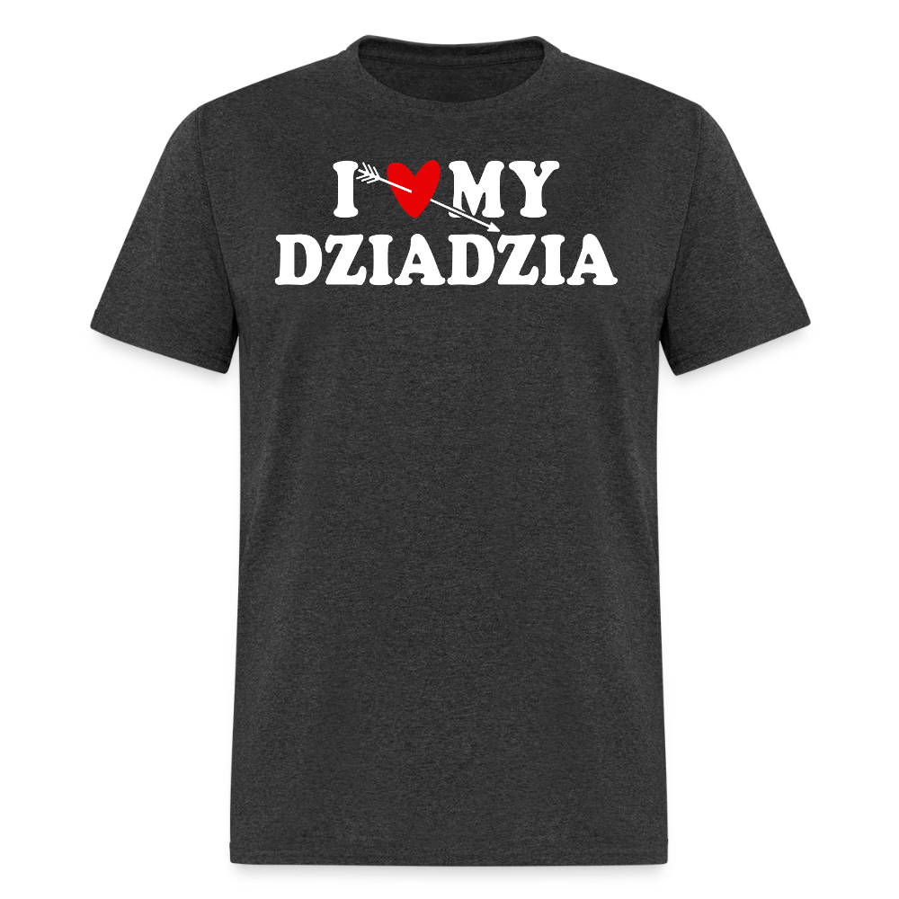 I Love My Dziadzia Polish Grandpa Gift T-shirt - heather black