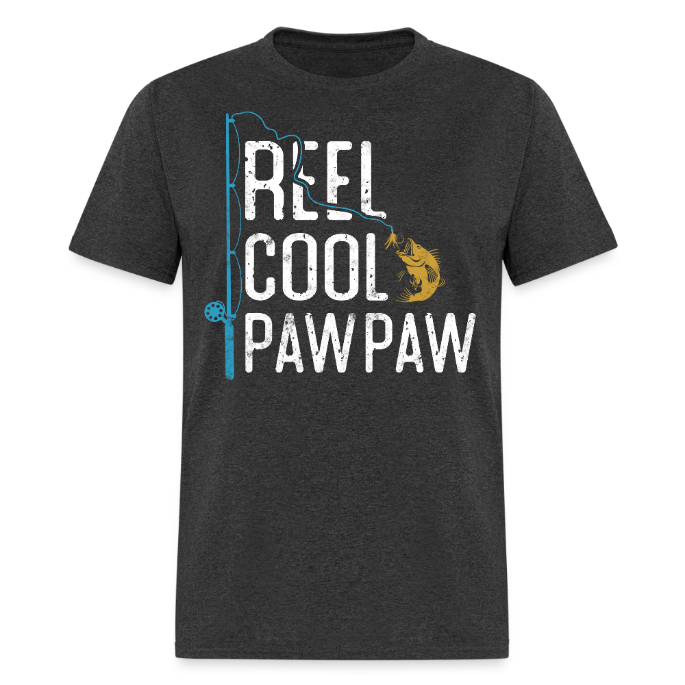 Reel Cool Pawpaw Fishing Grandpa Gift T-Shirt - heather black