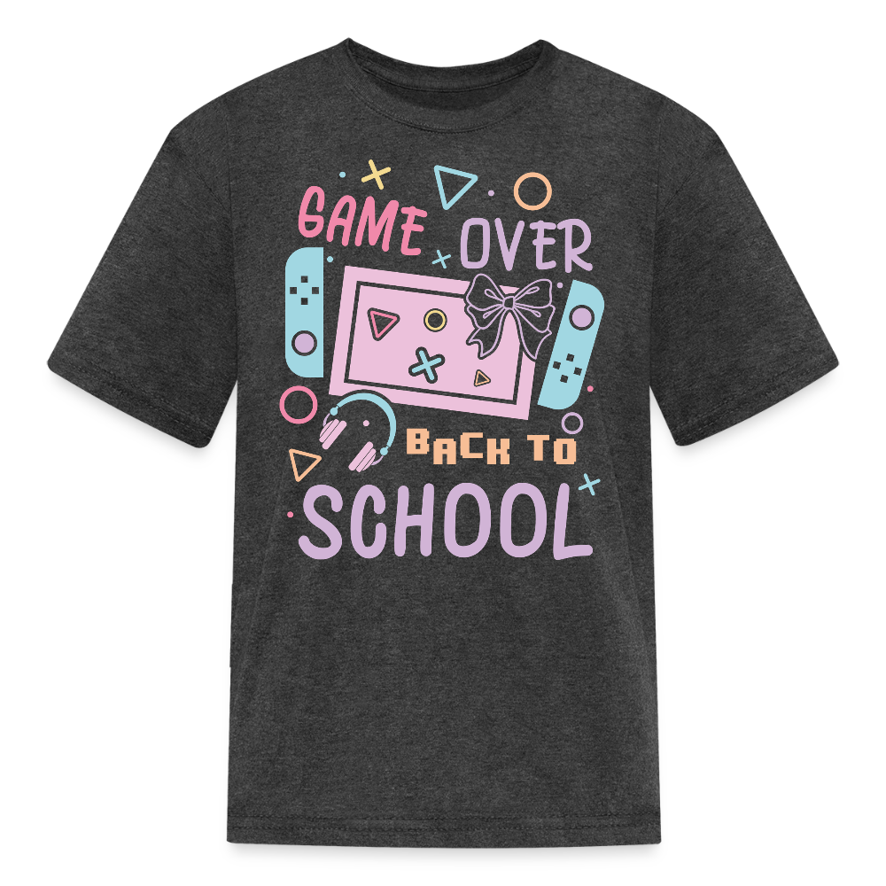 Game Over Back To School Kids' T-Shirt - heather black