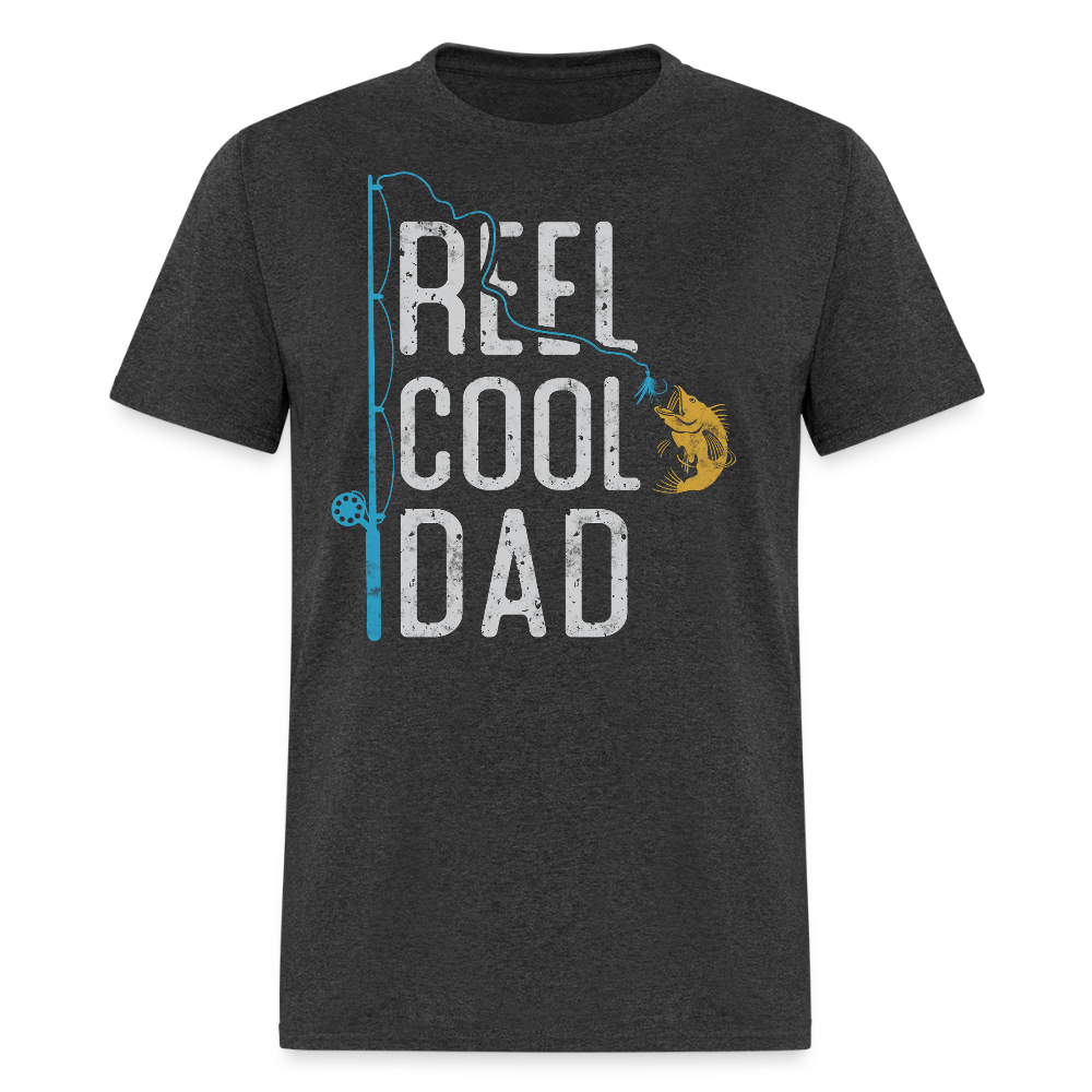 Reel Cool Dad Tee Father's Day FishingT-shirt - heather black
