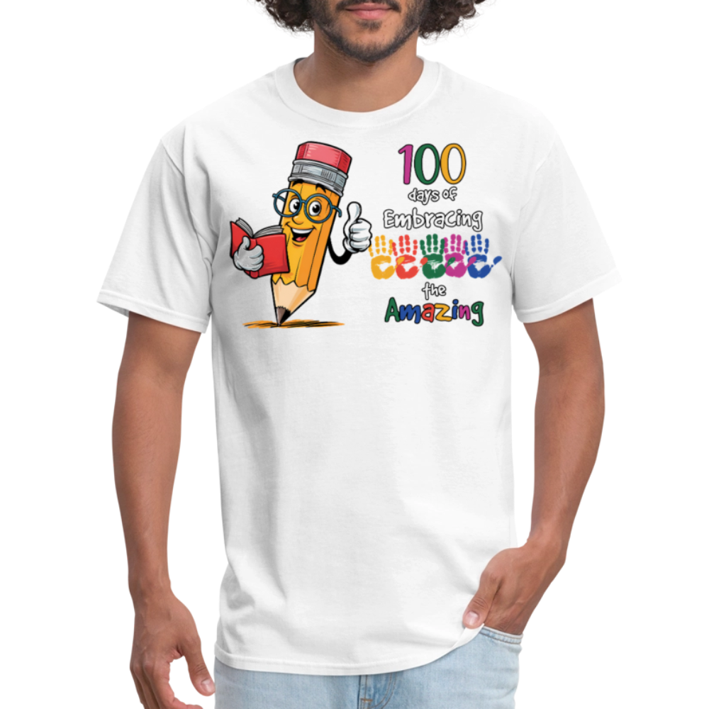 100 Days Of Embracing Learning Tee Back To School Teacher Gifts T-shirt - white