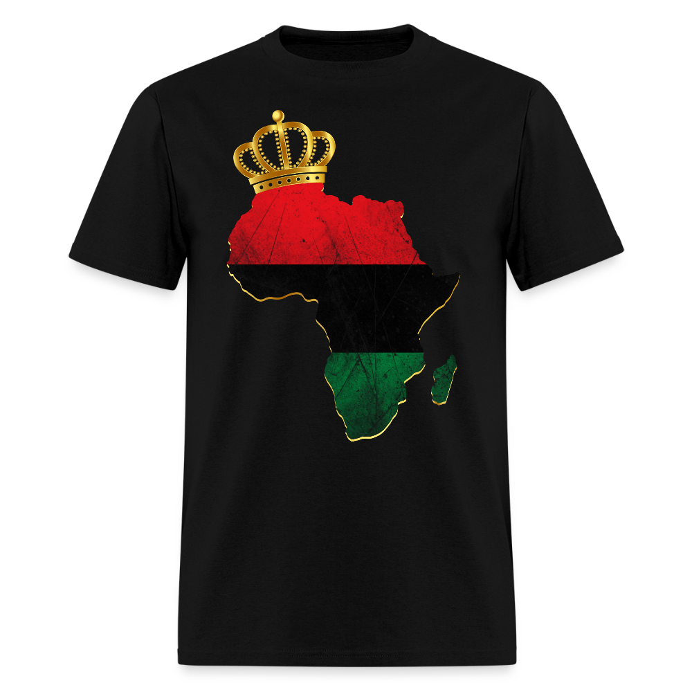 African Map With Crown Tee Black Empowerment T-Shirt - black