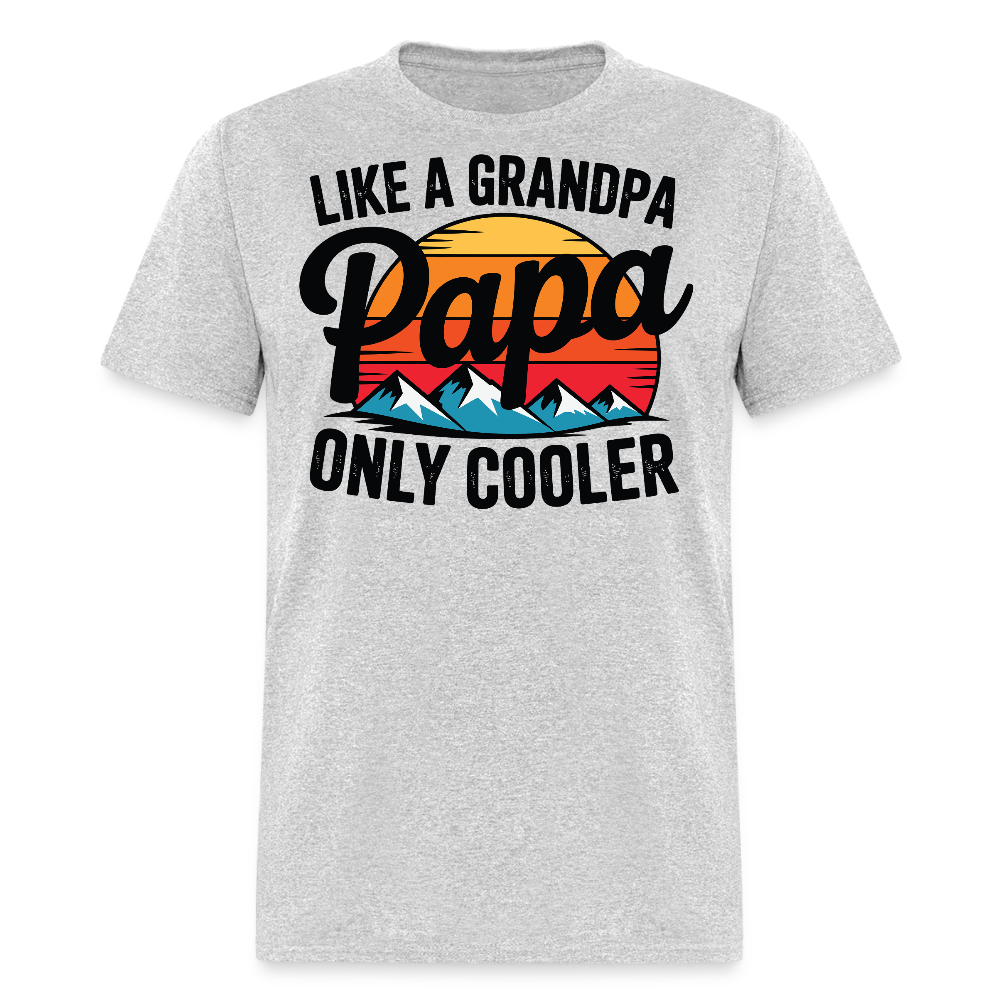 Vintage Sunset Papa Cool Gifts For New Grandpa T-shirt - heather gray
