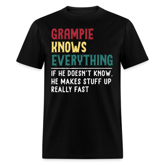 Grampie Knows Everything Humorous Grandpa T-shirt - black