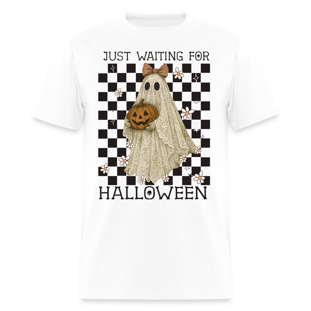 Waiting for Halloween Cute Ghost T-Shirt - white