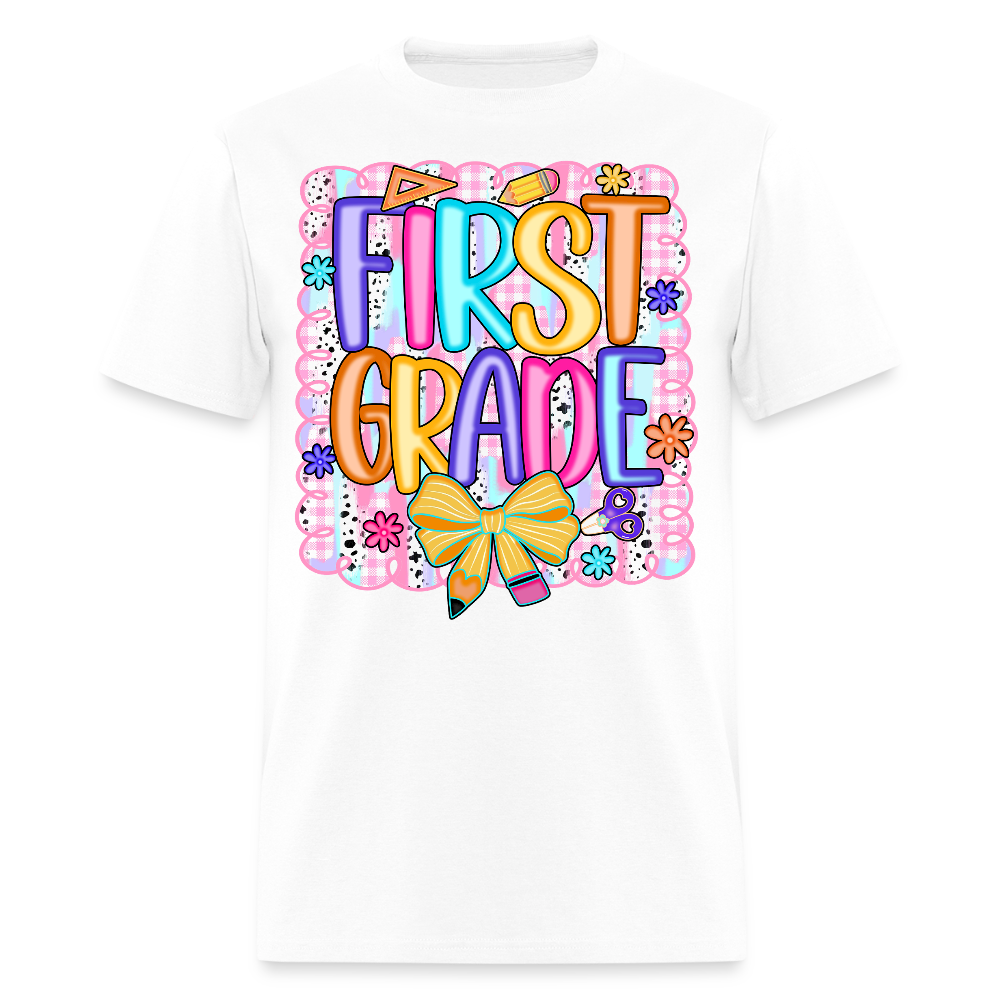 Back To School First Grade Teacher T-Shirt - white