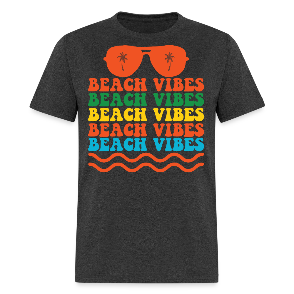 Retro Beach Vibes Summer Sunglasses T-shirt - heather black