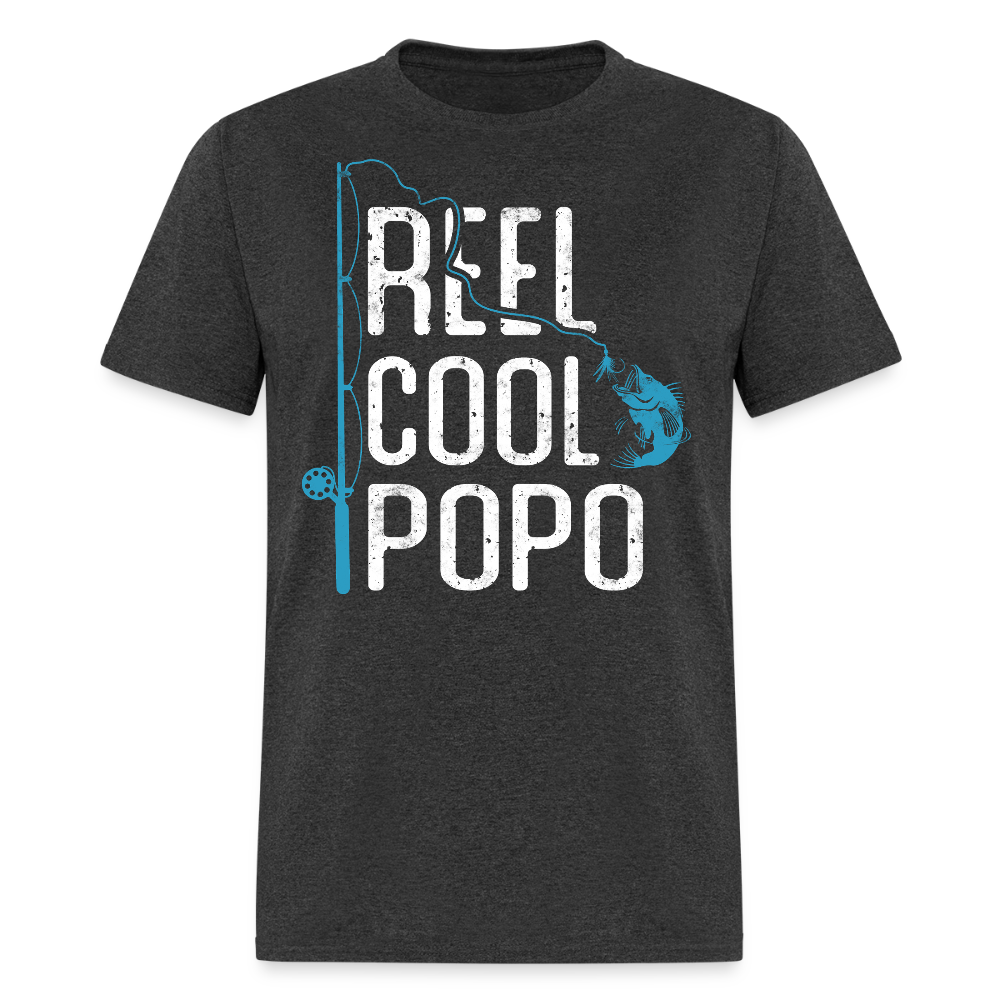 Reel Cool Popo Fishing Father’s Day T-shirt - heather black