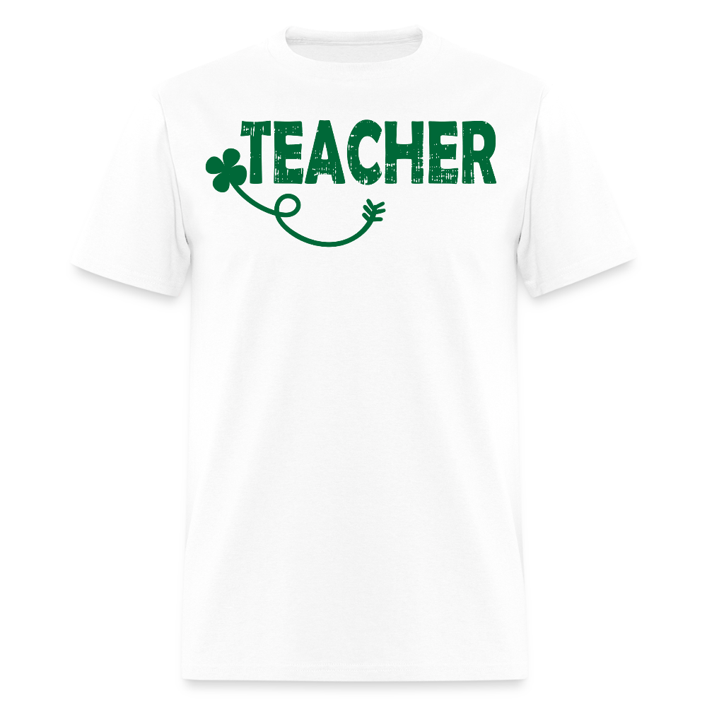 Lucky teacher St Patrick’s Day T-shirt - white