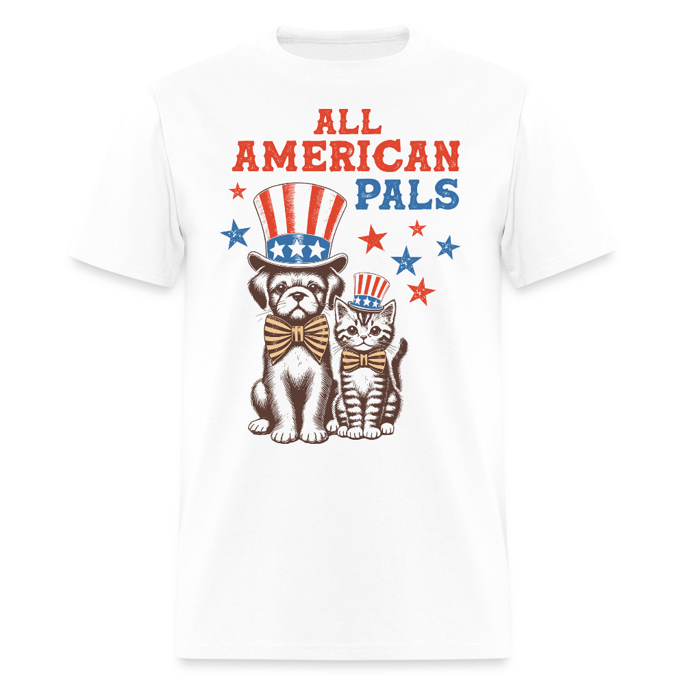 Fourth Of July Dog And Cat T-Shirt - white