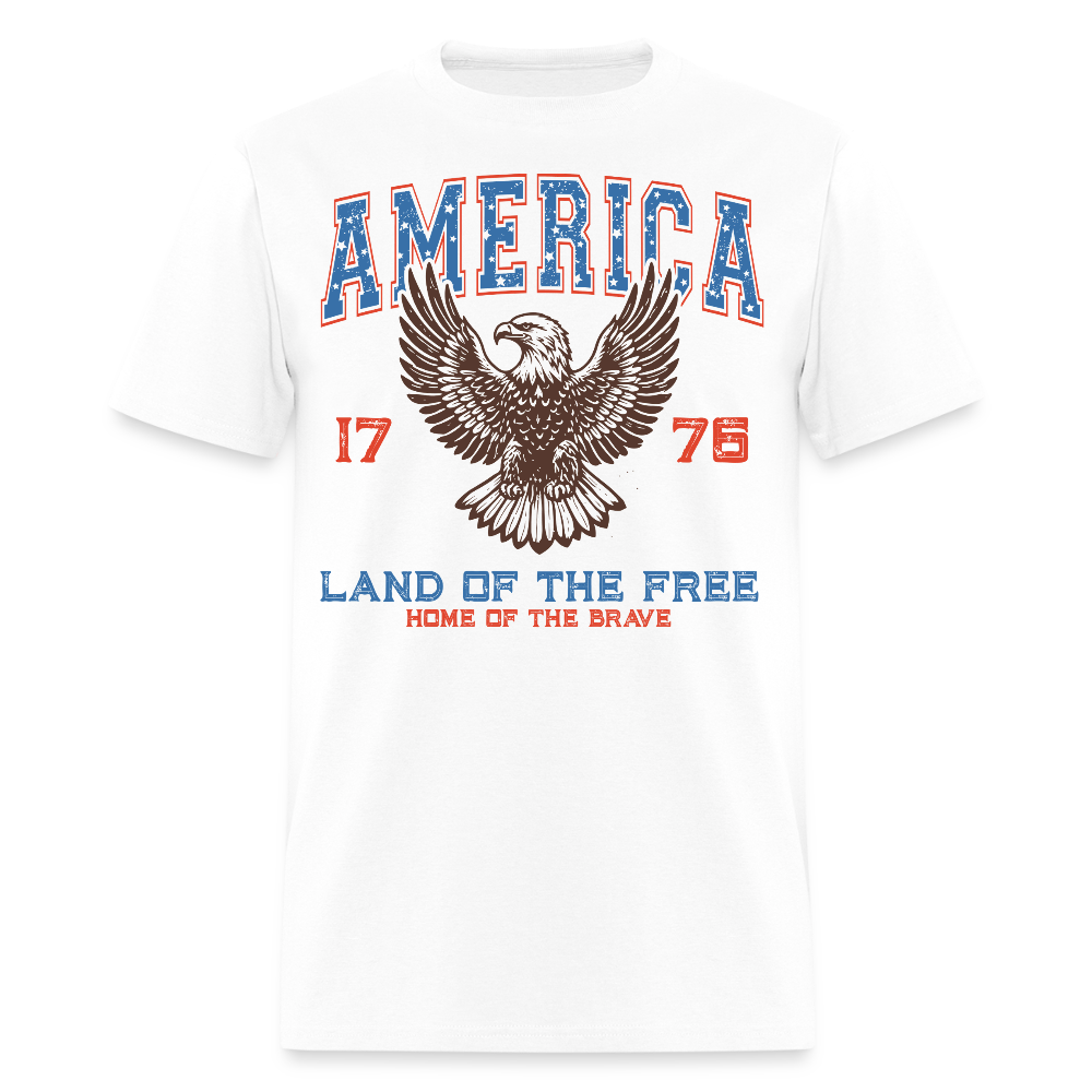 Land Of The Free 4th Of July Patriotic T-Shirt - white