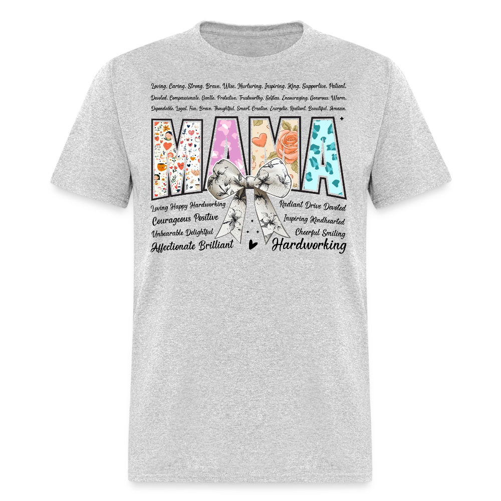 Hardworking Mom Appreciation Tee Floral Mama T-shirt - heather gray