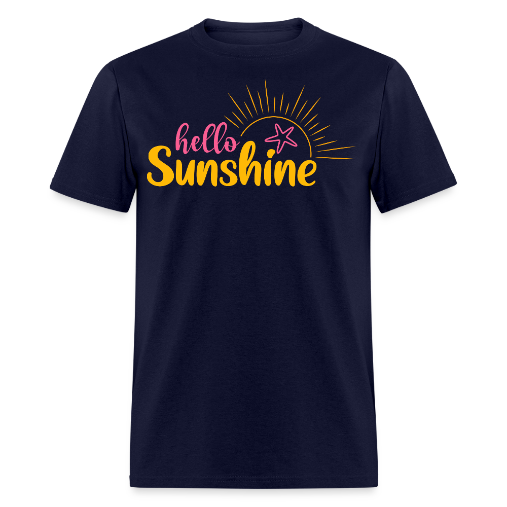 Hello Sunshine Beach Vacation T-shirt - navy