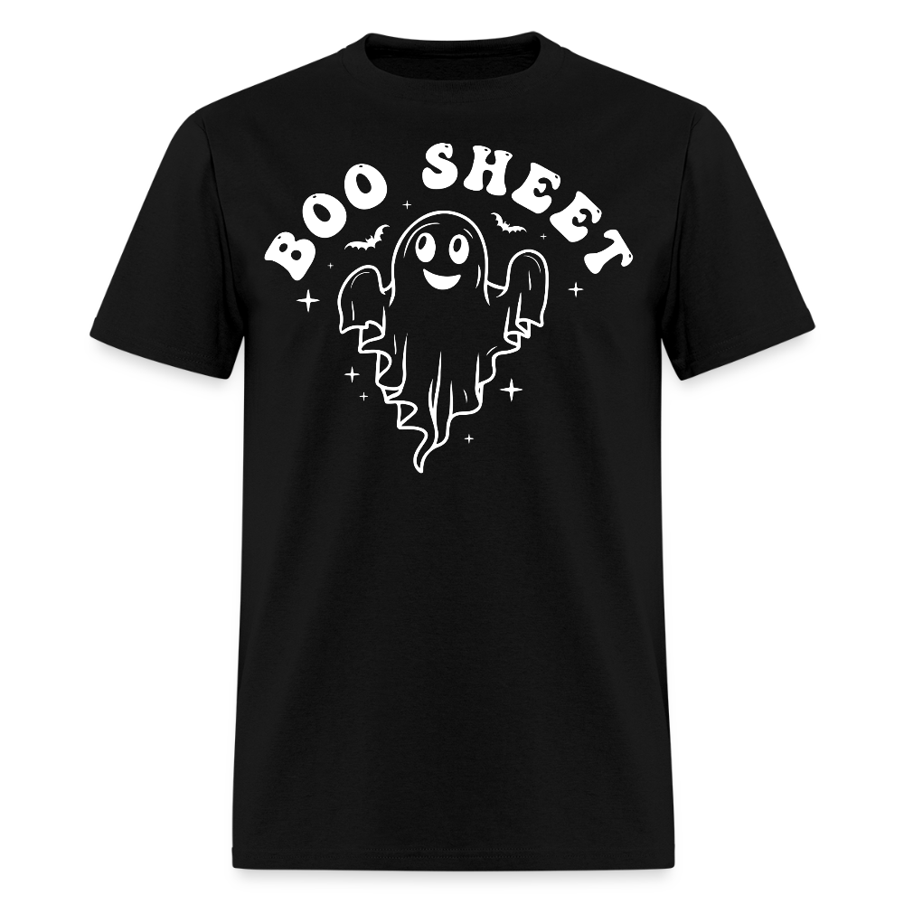 Cute Boo Sheet Funny Halloween Ghost T-Shirt - black