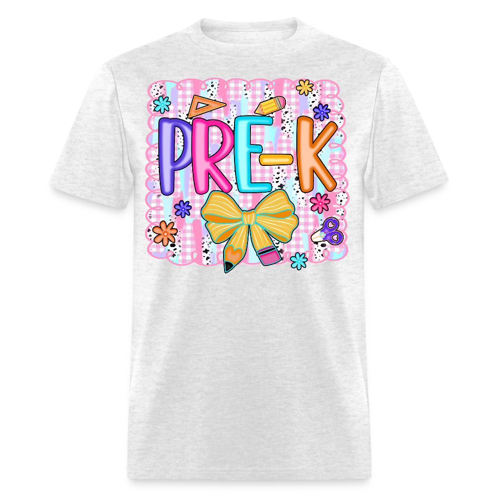 Pre K Back To School Teachers T-Shirt - light heather gray