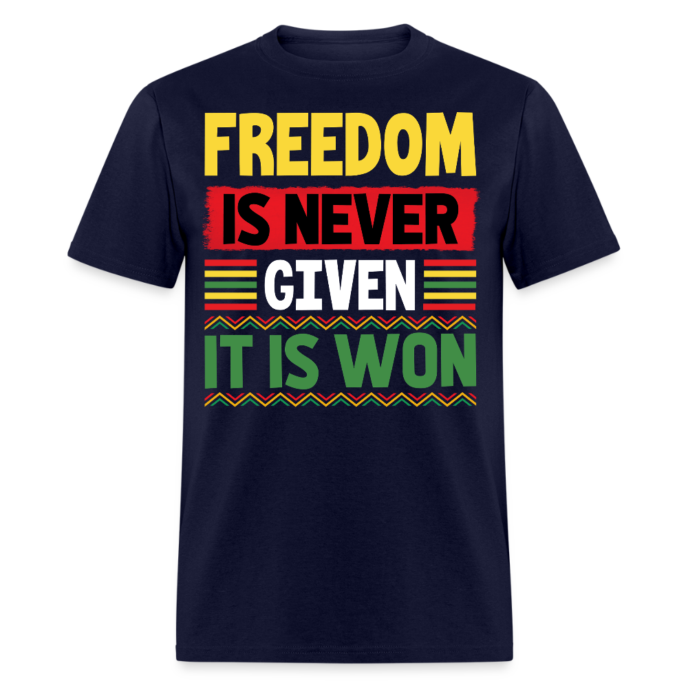 Black Empowerment Tee African American Freedom T-shirt - navy
