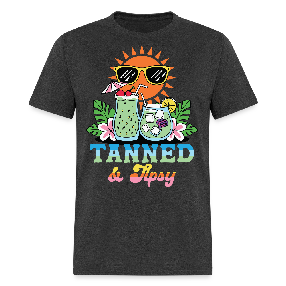 Tanned And Tipsy Vacation Girls Trip T-shirt - heather black