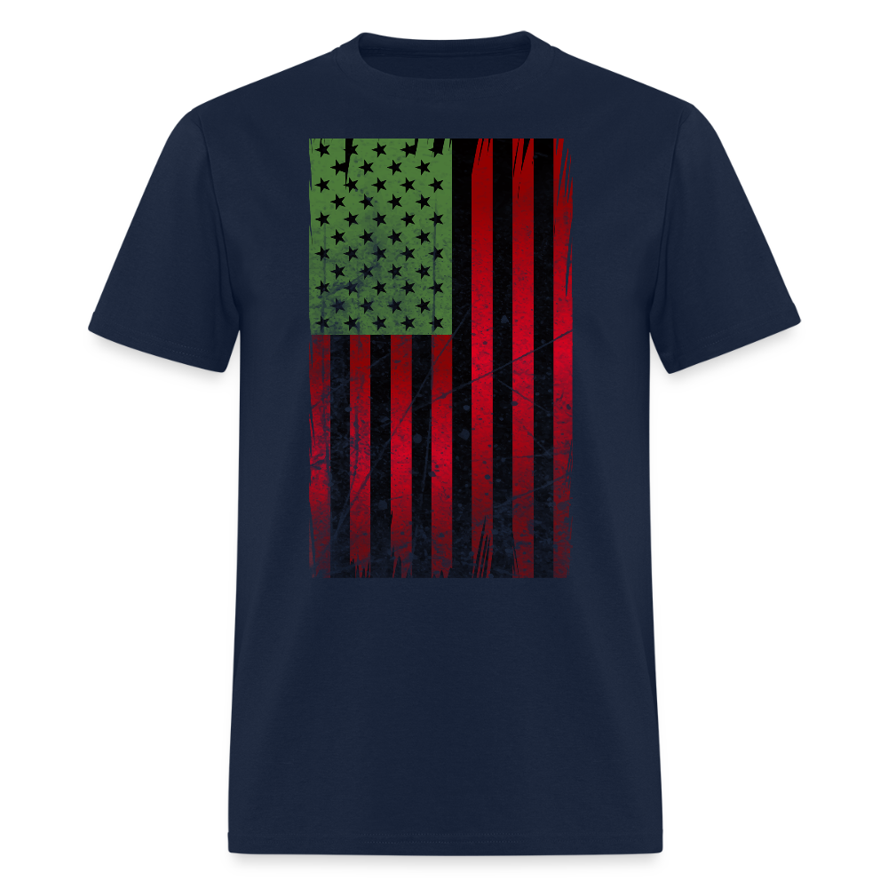 African American Heritage Flag T-Shirt - navy