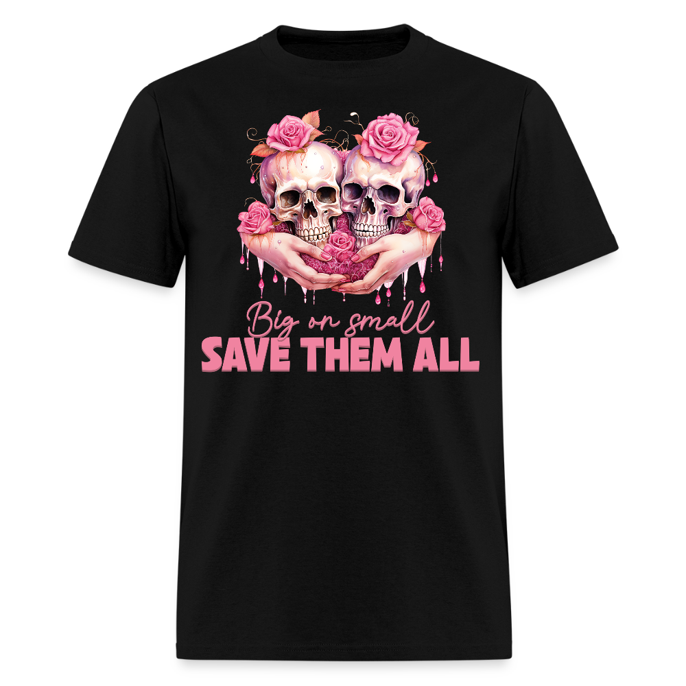 Big on small, Save Them All Halloween Skull T-Shirt - black