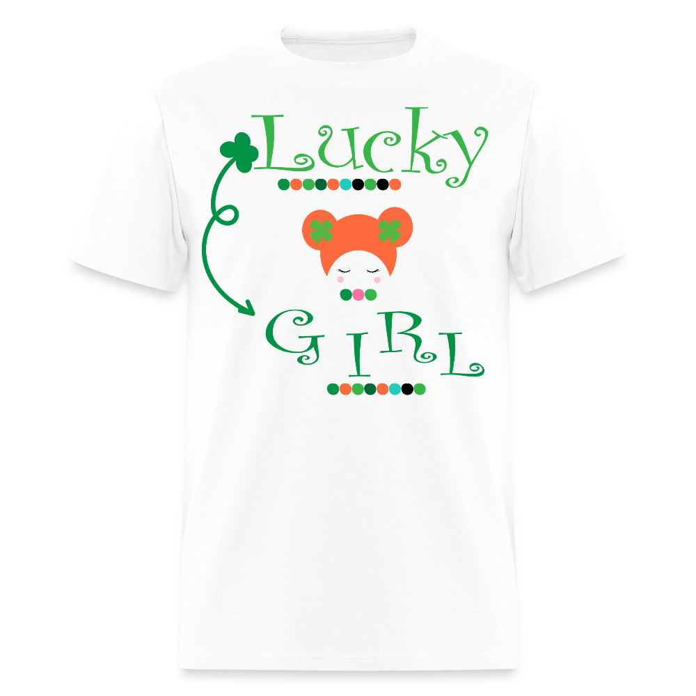 Lucky Girl St Patrick's Day Women T-shirt - white