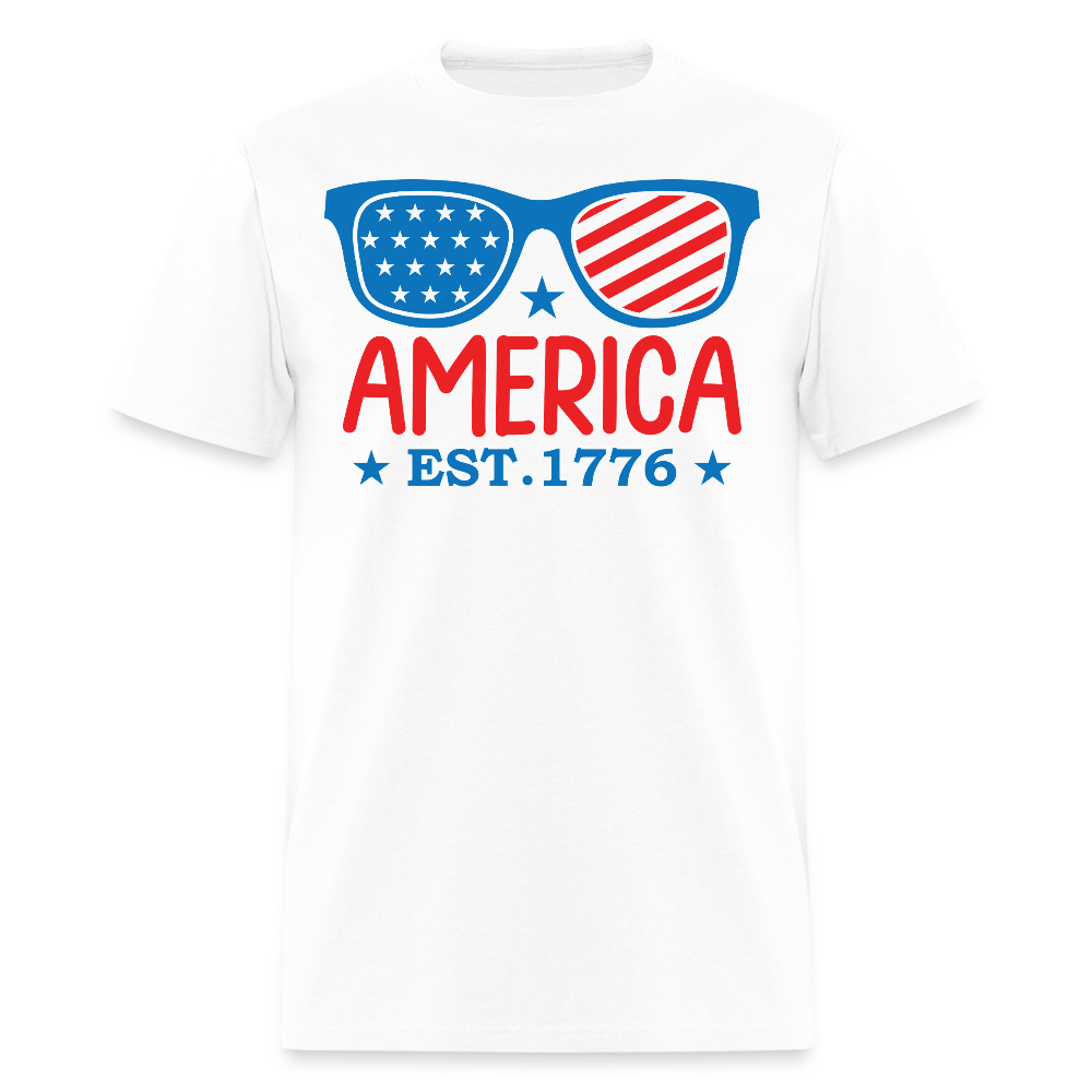 America Est 1776 Summer Patriotic T-Shirt - white