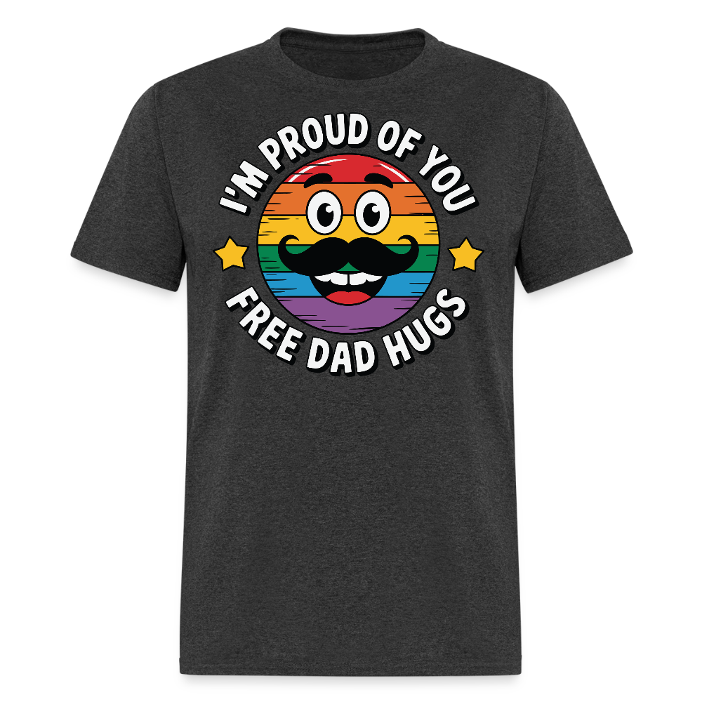 Free Dad Hugs LGBTQ Pride T-shirt - heather black