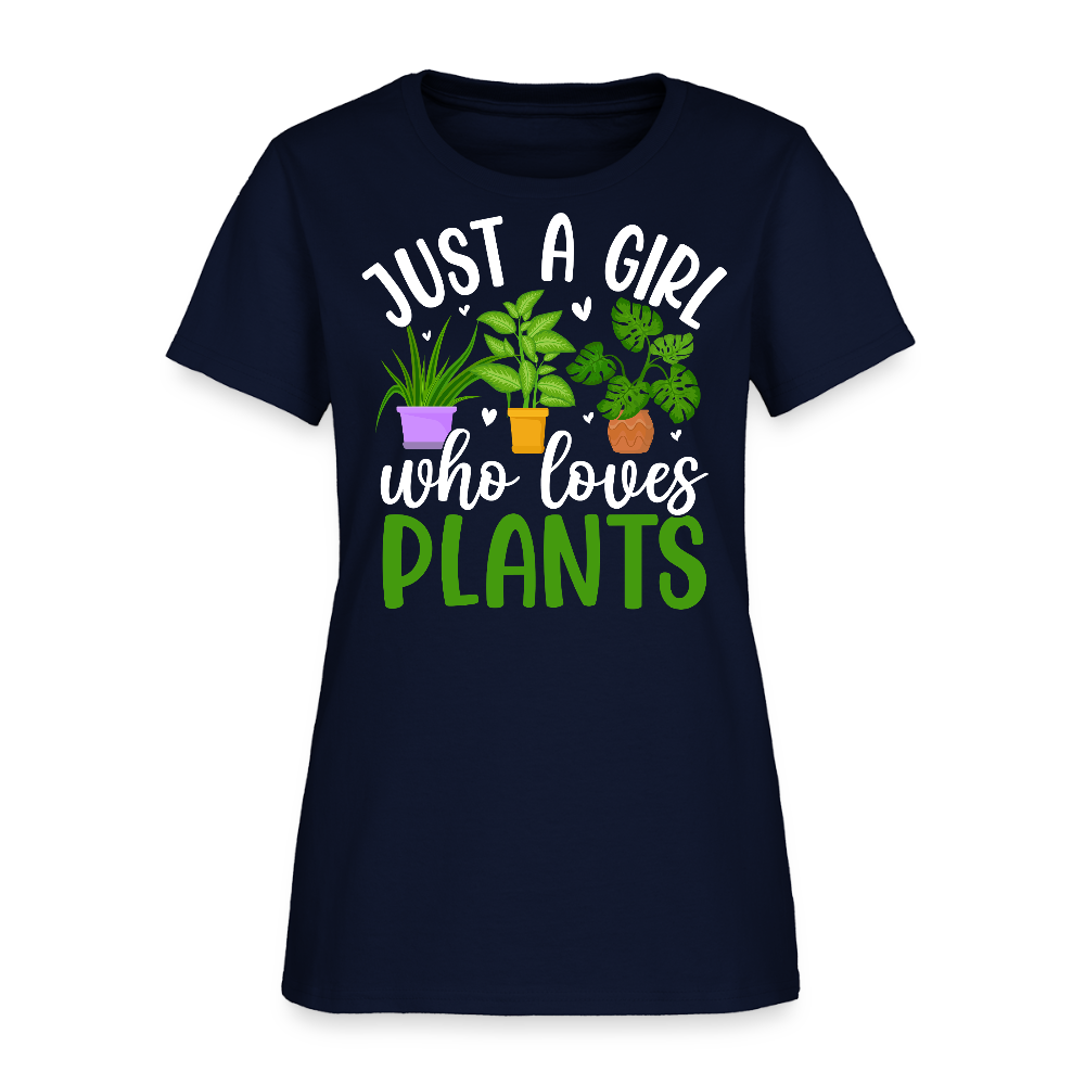 Just A Girl Who Loves Plants Women's T-Shirt - navy
