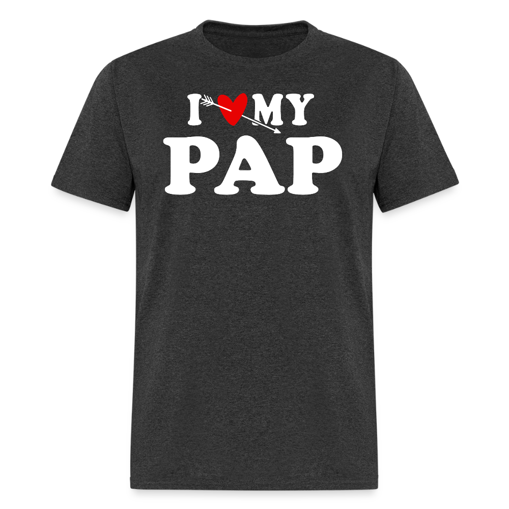 I Love My Pap Birthday Gift T-shirt - heather black