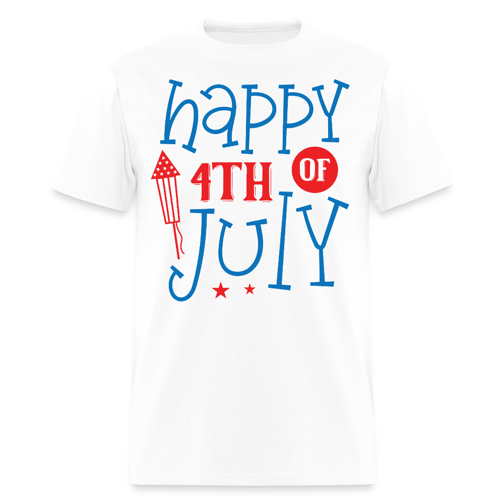 Red White And Blue July 4th T-Shirt - white