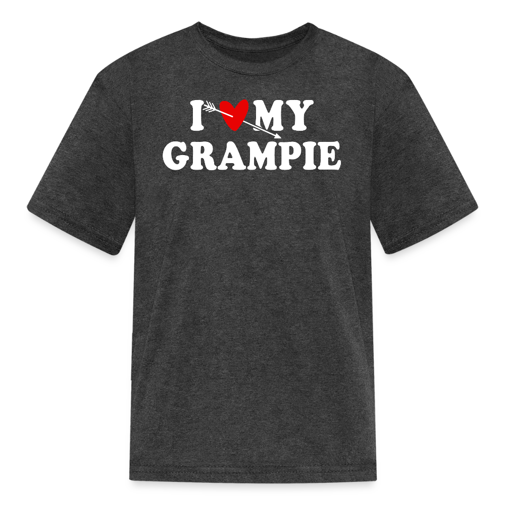 I Love My Grampie Unique Grandpa Birthday Kids T-shirt - heather black