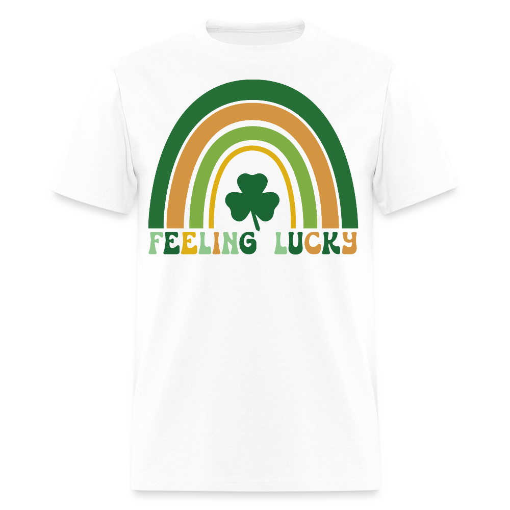 Feeling Lucky Shamrock St Patrick’s Day Rainbow T-shirt - white