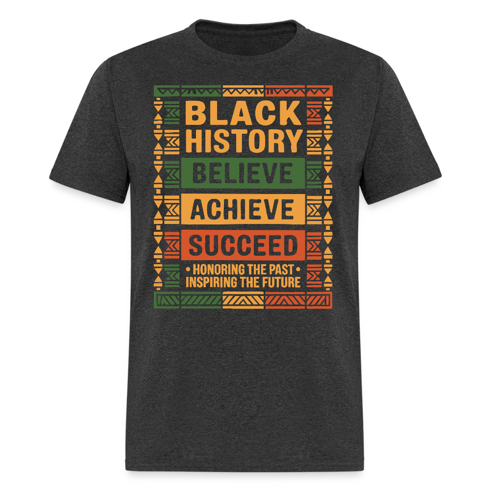 Black History Month Tee Honoring Black Culture And Inspiring The Future T-shirt - heather black