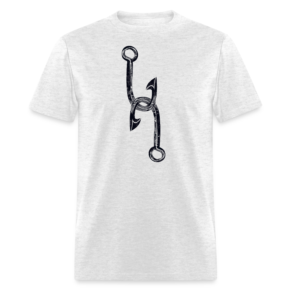 Fishing Hook Graphic Tee Fisherman Gift T-Shirt - light heather gray