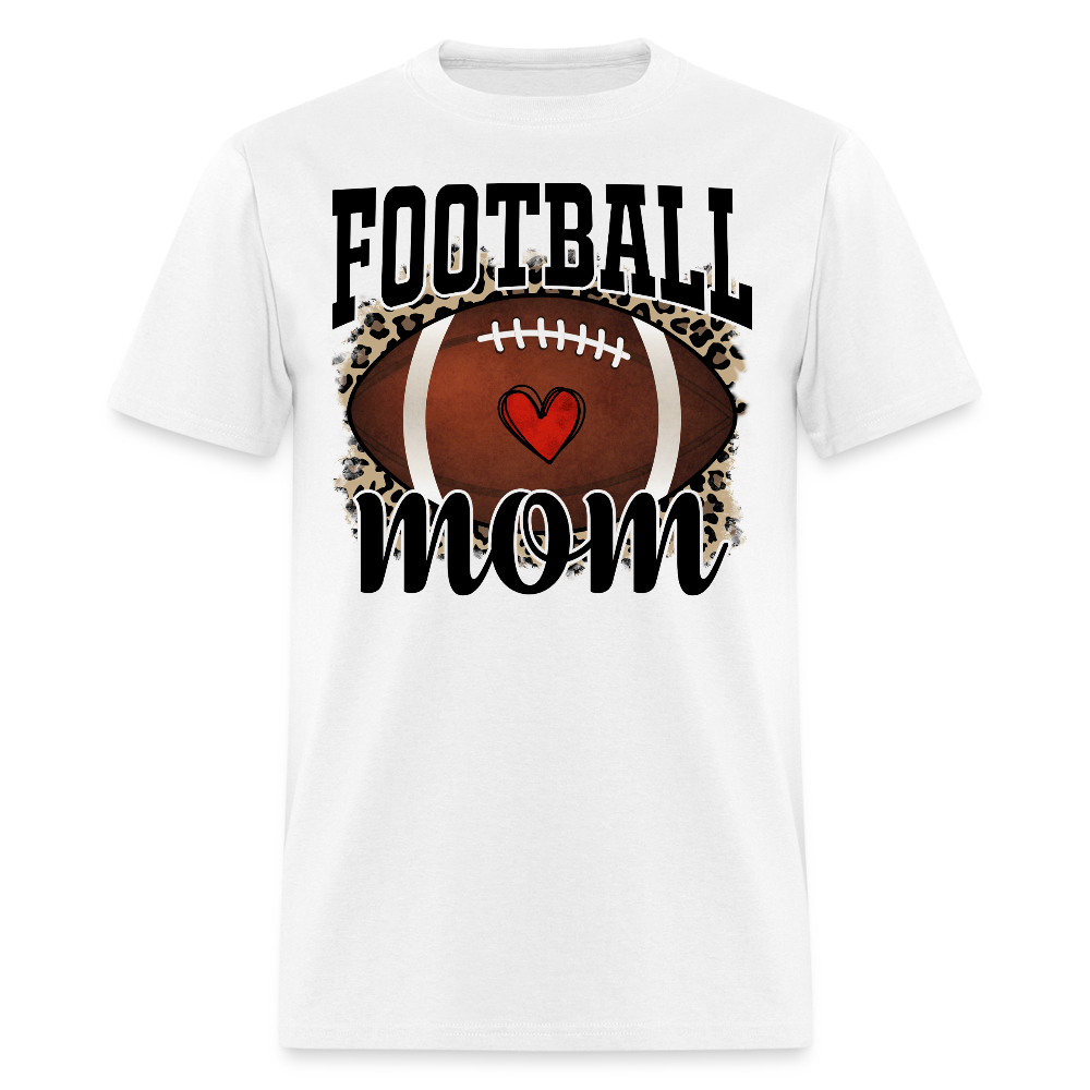 Football Mom Tee With Leopard Print T-shirt - white