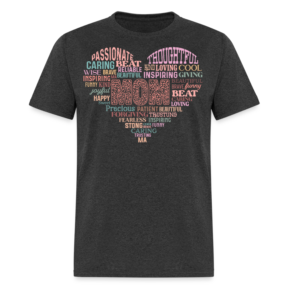 Thoughtful Mom Word Cloud T-shirt - heather black