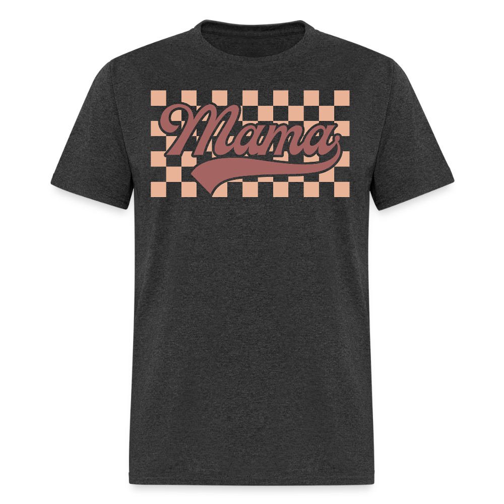 Retro Mama Tee Vintage Style Mom T-shirt - heather black