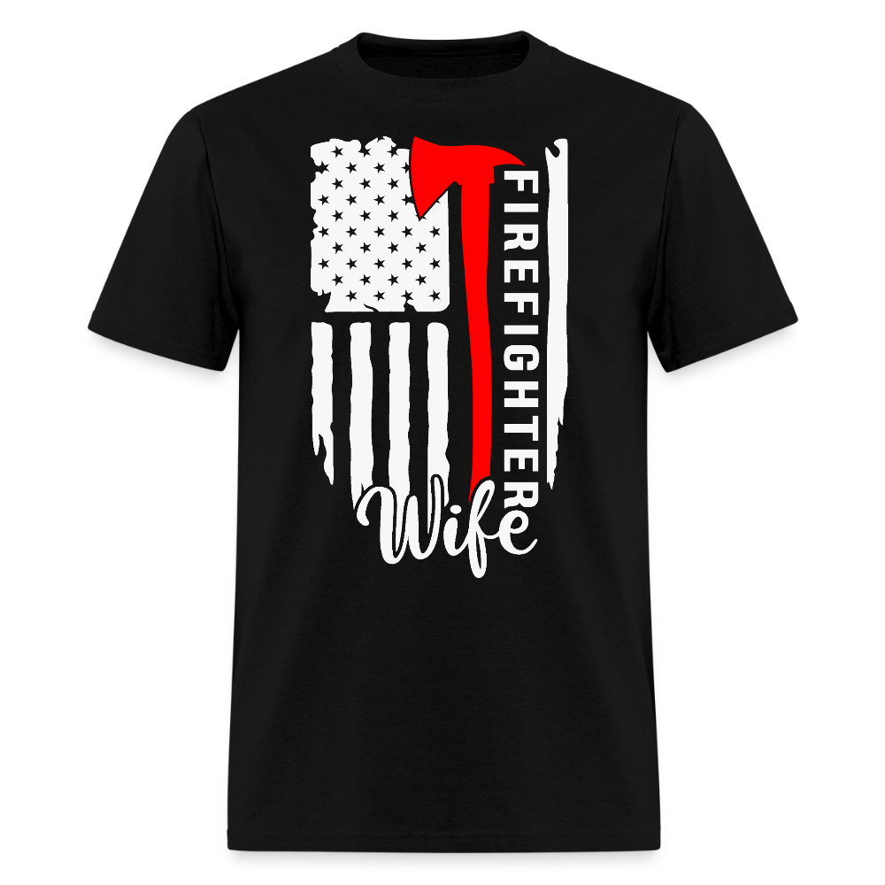 Patriotic Firefighter Wife T-shirt - black