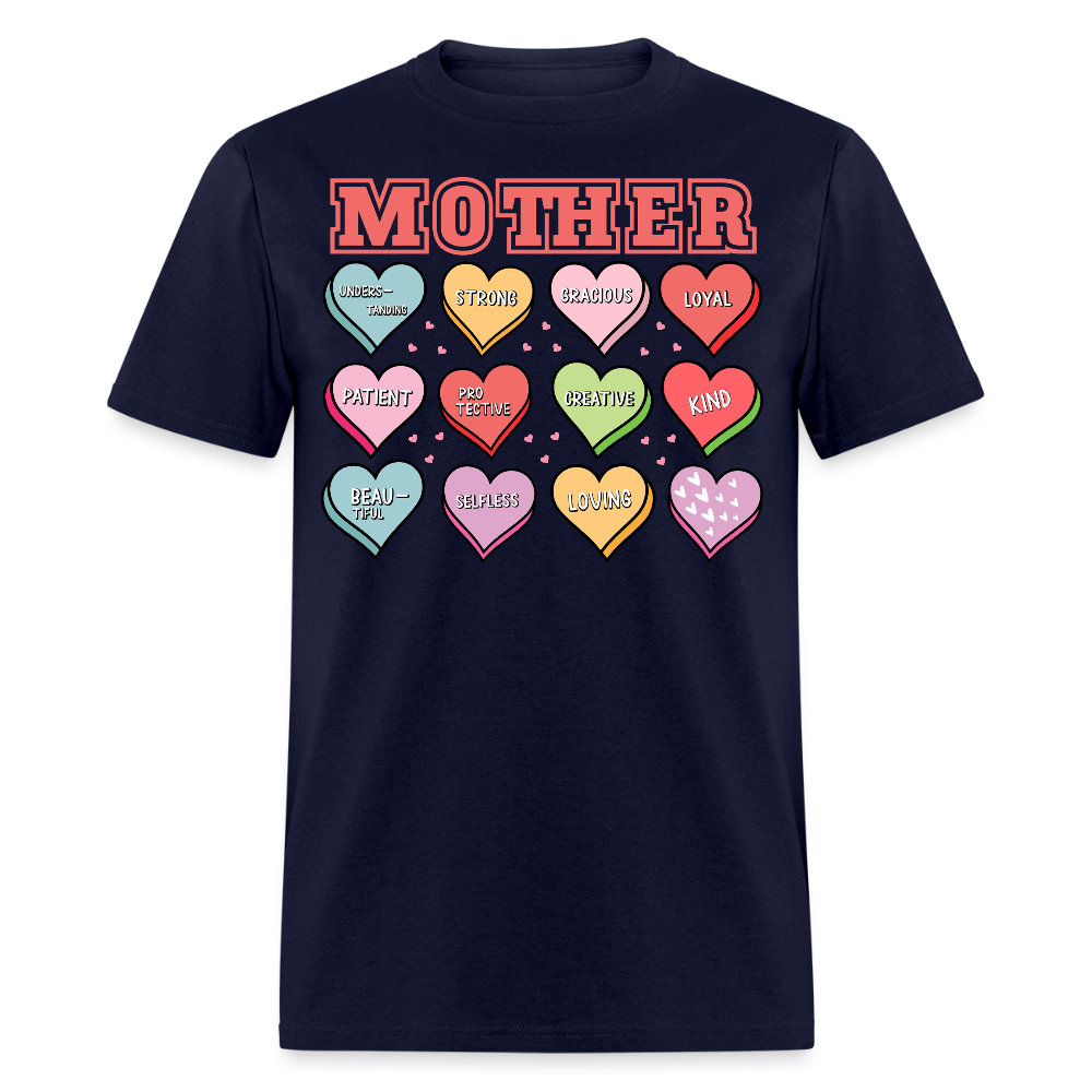 Best Mom Graphic Tee With Hearts T-shirt - navy