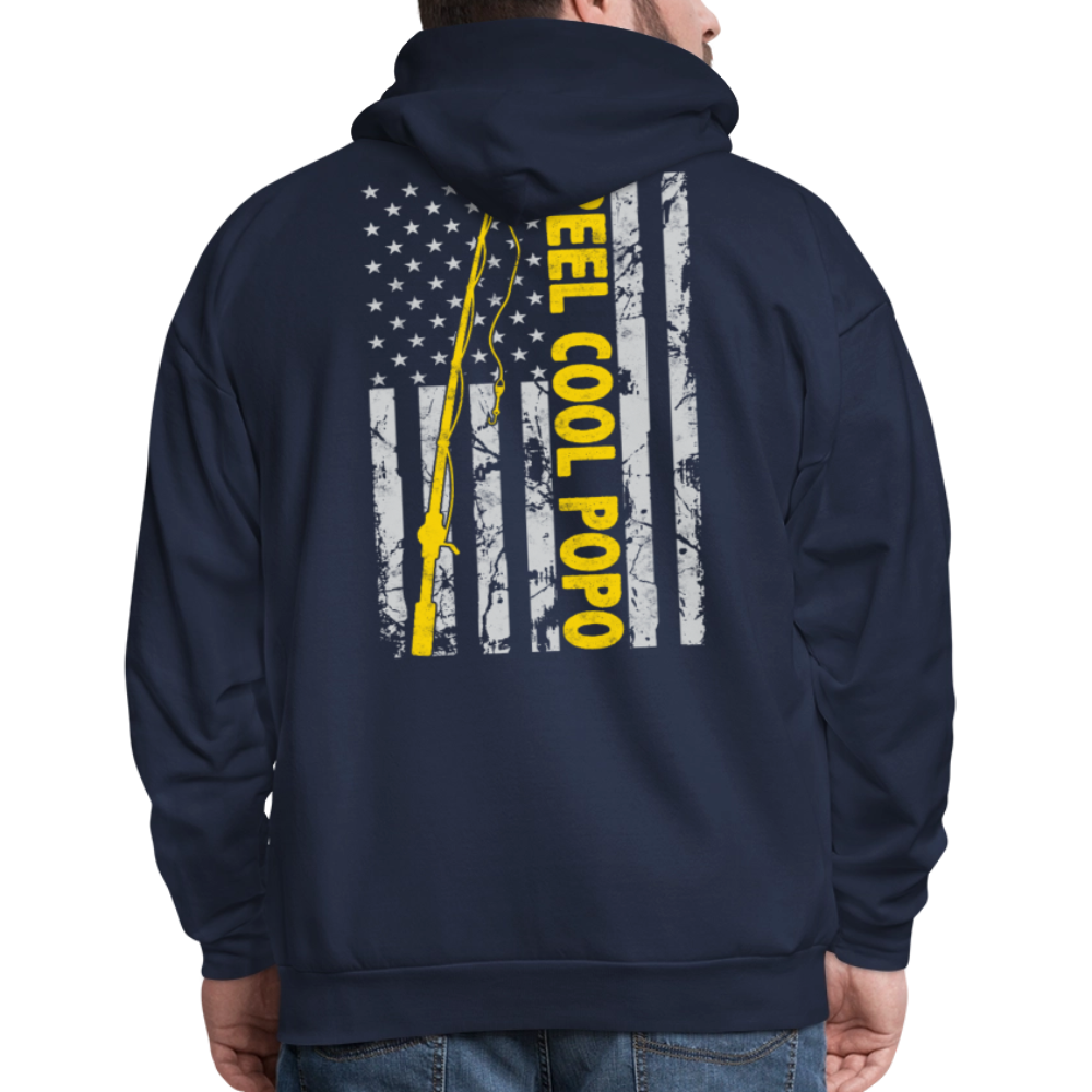 Reel Cool Popo American Flag Police Fishing Hoodie - navy