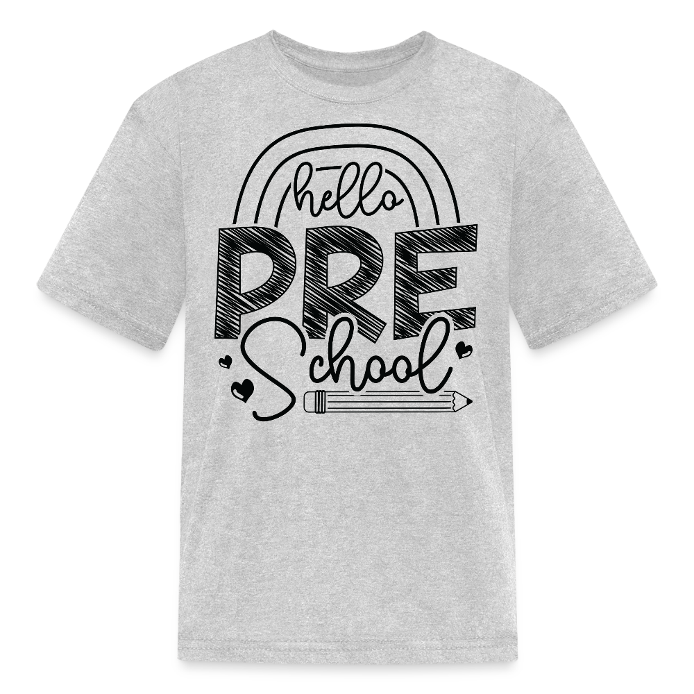 Hello Preschool Toddler Back To School T-Shirt - heather gray