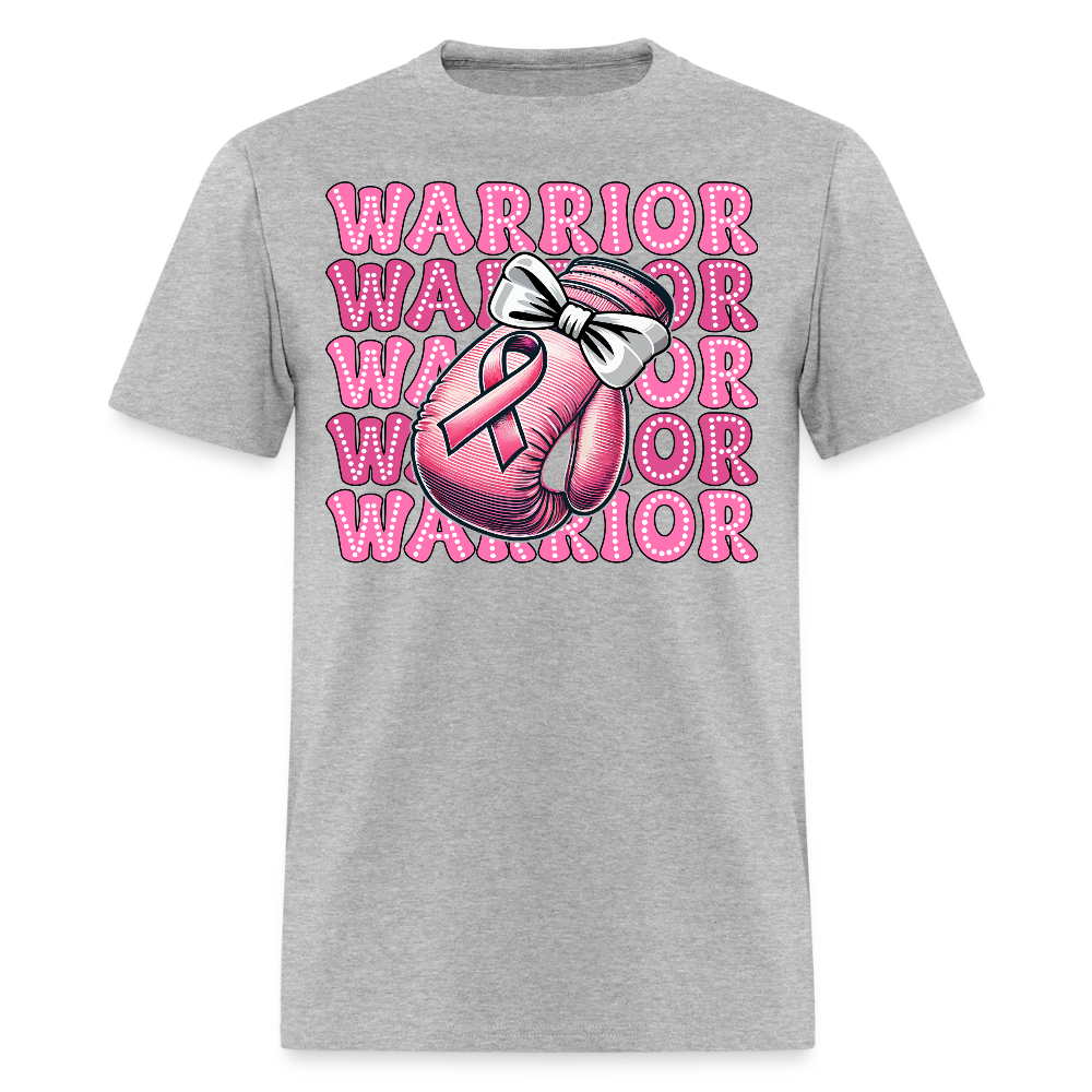 Breast Cancer Awareness Warrior Boxing Glove T-Shirt - heather gray