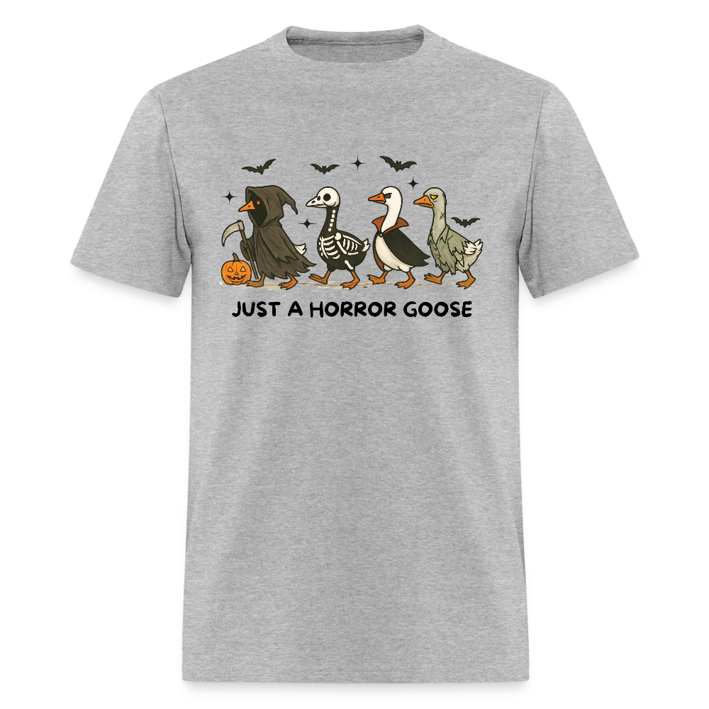 Just A Horror Goose Funny Halloween T-Shirt - heather gray