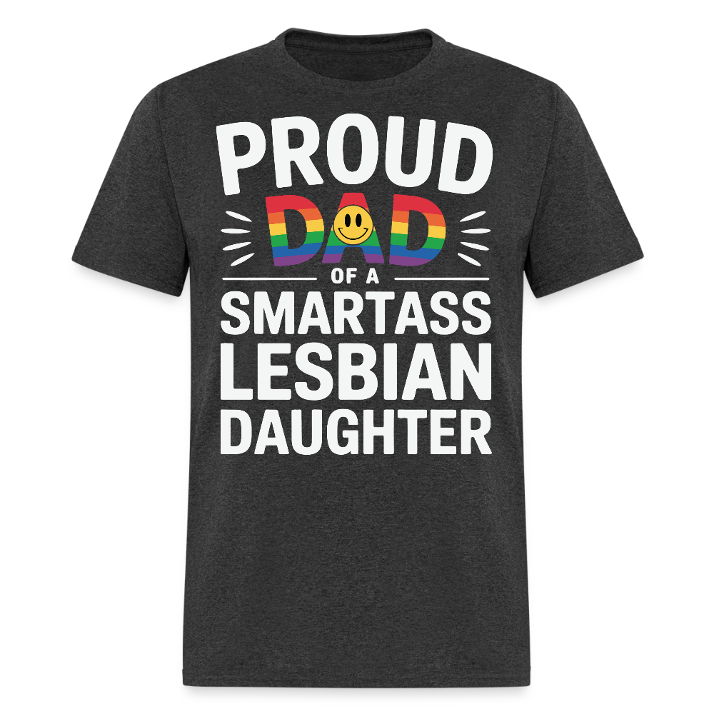 Proud Dad Of Lesbian Daughter T-shirt - heather black