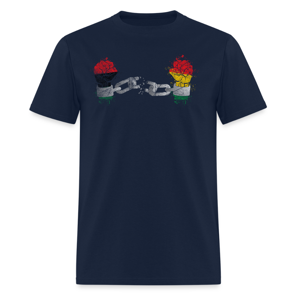Break The Chains Black Empowerment T-Shirt - navy