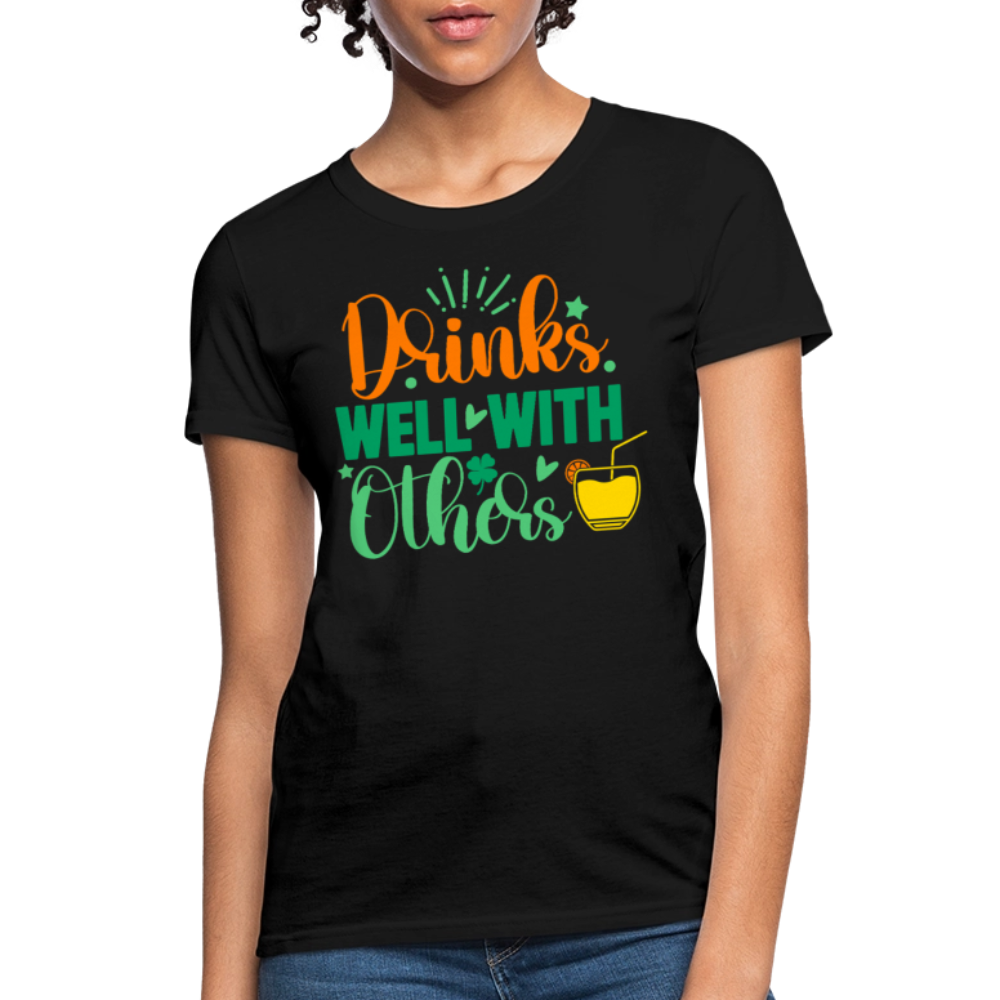 Funny Women's Drinking Quote T-Shirt - black