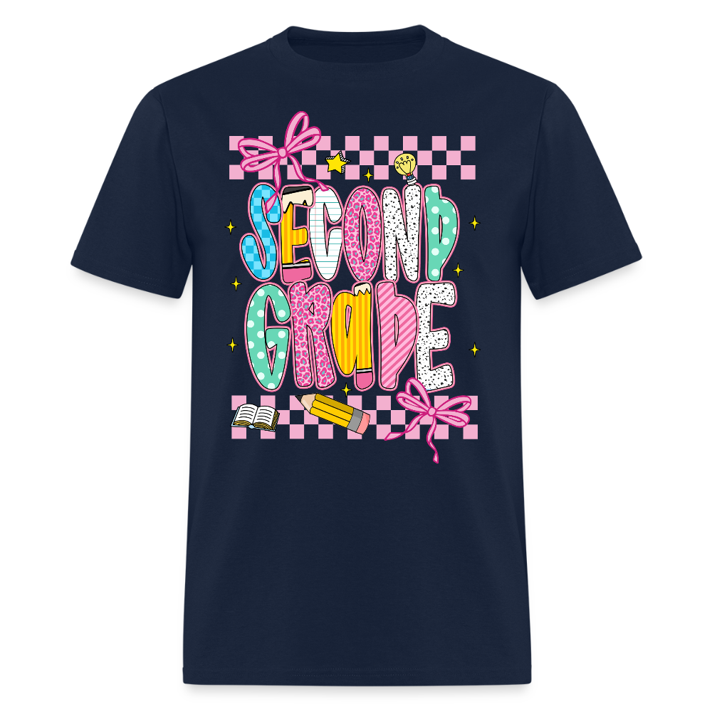 Second Grade Back To School Teacher T-Shirt - navy