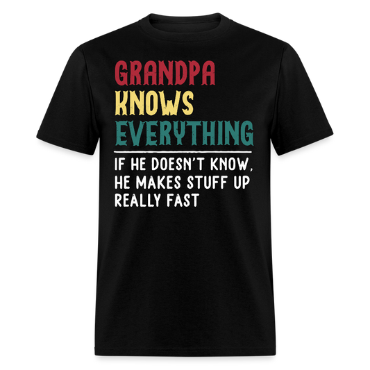 Grandpa Knows Everything Grandfather Humor T-shirt - black
