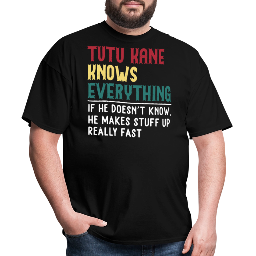 Tutu Kane Knows Everything Hawaiian Grandfather T-shirt - black