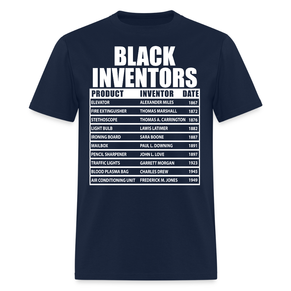 Black Inventors Cultural Empowerment T-Shirt - navy