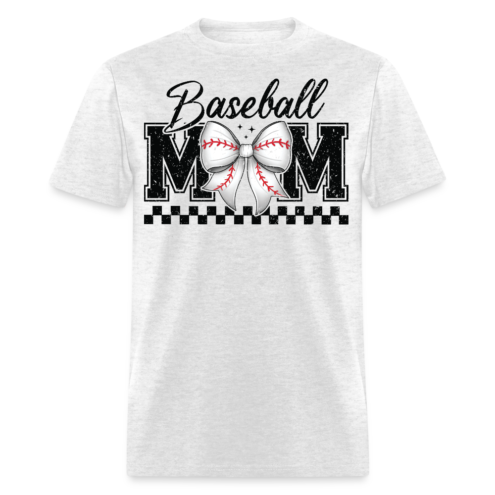 Cute Baseball Mom Graphic T-shirt - light heather gray